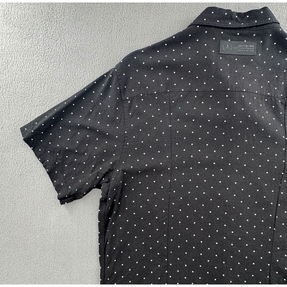 Mercedes AMG Petronas F1 Shirt L Black Polka Dot S Sleeve Racing Motorsport Gear - Picture 13 of 16